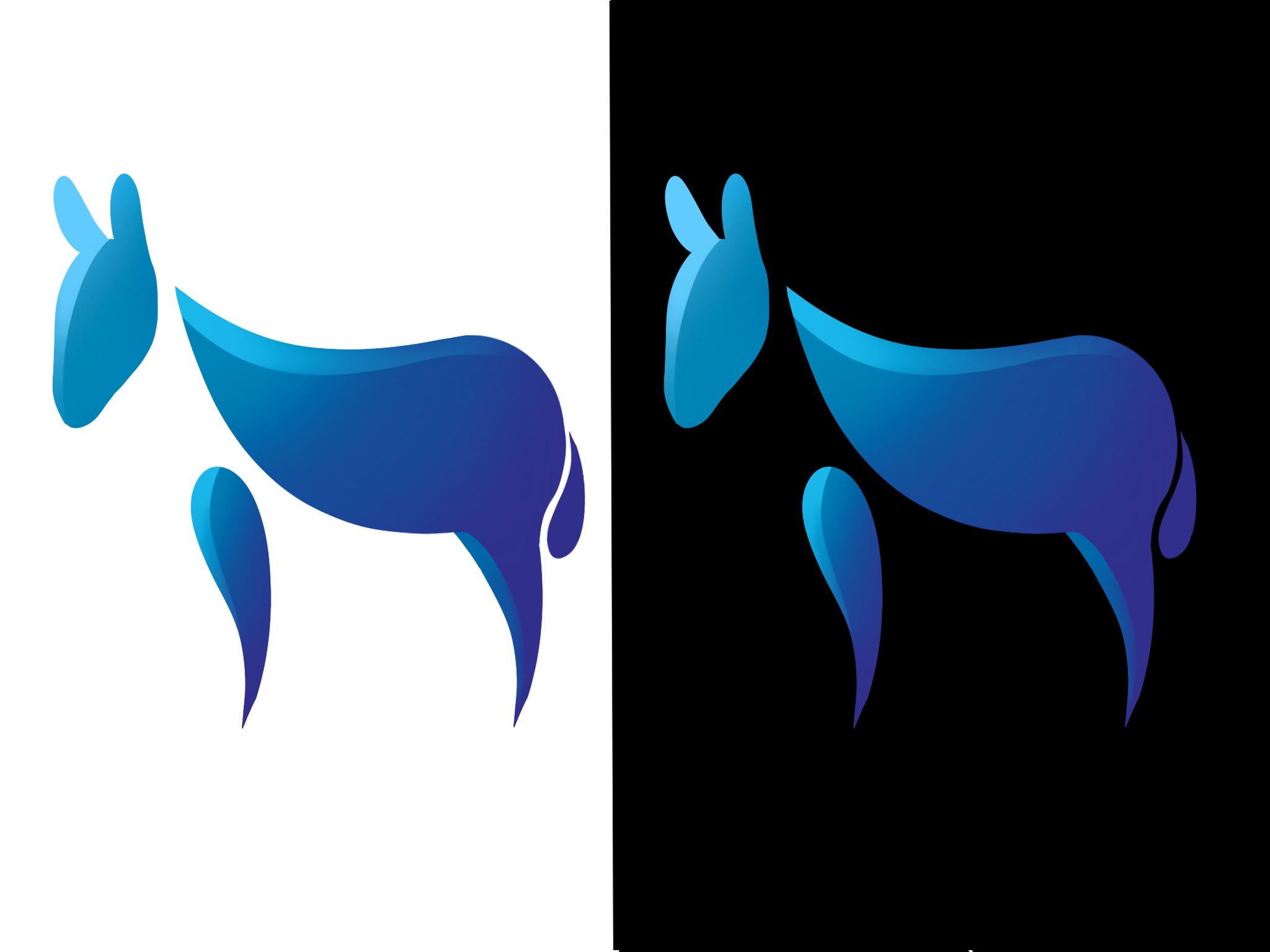 Example of Donkey Logo Flat Design