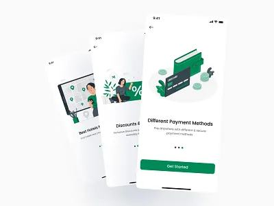 Motel app UI Onboarding Screens app booking design graphic design illustration onboardings travel ui ux