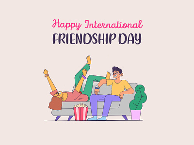 Friendship 2d art bestfriend boy character cool design friends friendship happy illustration international meet meeting procreate style team