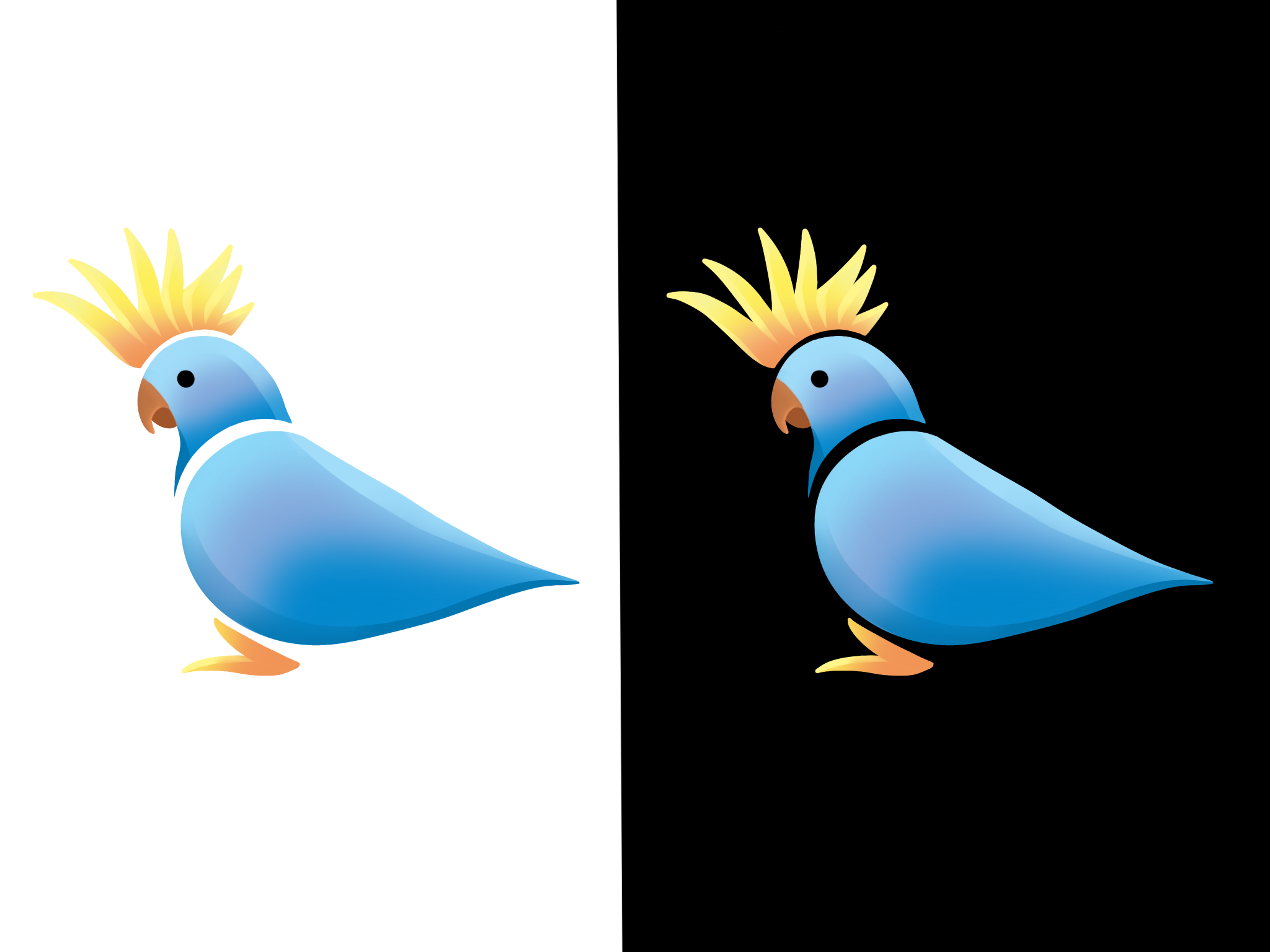 Example of Parrot Logo Flat Desing