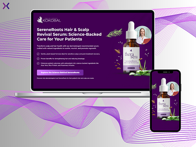 Product Landing Page clean design dry scalp hair health hair product landing page hair serum landing page healthcare product landing page sleek design