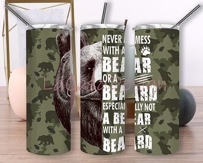 Bear 20oz Skinny Tumbler bear tumbler design graphic design vector