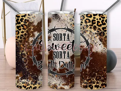 Sorta Sweet Sorta Tumbler cowhide design graphic design leopard png yellowstone