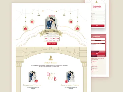 Digital Wedding Invitation Buddhist Mobile & Web App animation app branding design digital wedding graphic design icon illustration interface invitation landing page logo minimal typography ui vector web web app wedding card wedding invitation