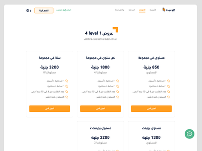 4 Level 1 Website - Price Packages 4 level 1 4level1 courses design english interaction design landing page learning packages prices product ui ux