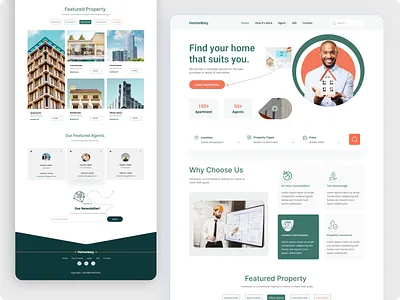 Real Estate Landing Page 2022 agency agent clean design habib interaction landingpage property management property website real estate ui realestate ui website website design