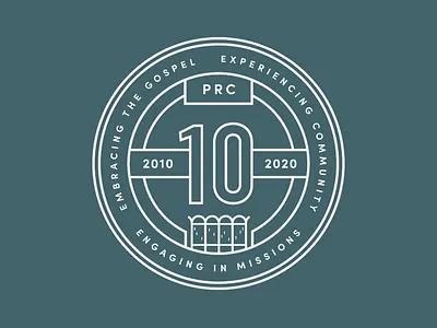 10 Year Anniversary Badge | Providence Road Church, Miami, FL architecture badge bible christian church design illustration illustrator miami reformed