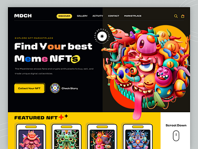 Meme NFT Headshot Design brand design classic ui clean ui design cryptocurency headshot ui meme meme nft meme nft headshot meme website design nft nft landing page nft ui ui ui design ui ux design ux design web 3 web 3.0 web design web ui