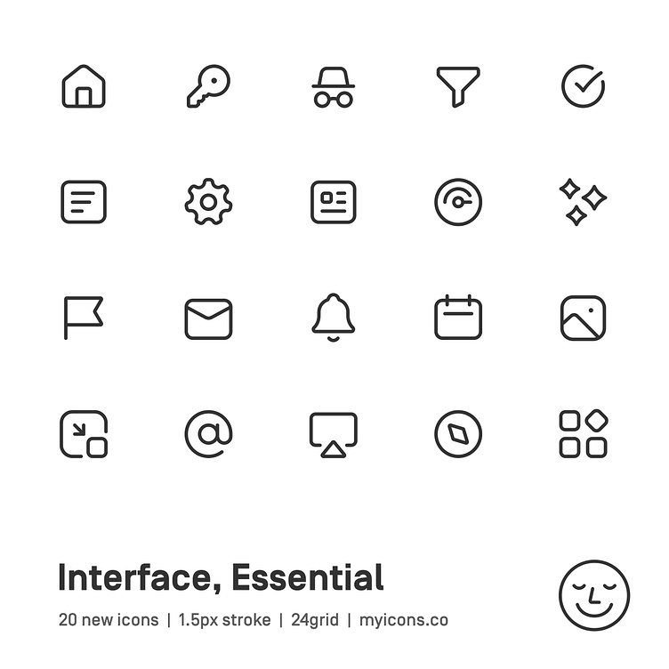 Myicons — Interface, Essential Vector Line Icons Pack By Myicons On 