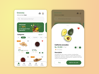 Grocery App (Detail product page) app design ui ux