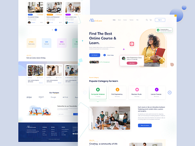E-Learning Landing Page Design courses digital learning e learning e learning landing page e learning website education education website home page landing page online courses online education online learning online school school student ui ui design uiux ux web design