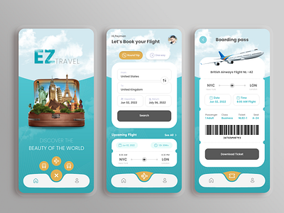 EZTravel adobexd agancy travel ui