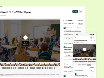 Video Sharing Platform ai collaborative comment edutech feedback organization pause platform play question saas share sharing strength suggestion timestamp ux video voice web app