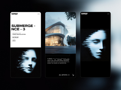 Unfold Gallery - Web design for mobile branding generativeai graphic design mobile mobilelayout ui webdesign website