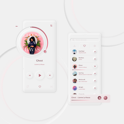 Music Streaming App adobexd design neumorphism ui ux