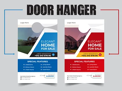 Real Estate House Door Hanger branding design door hanger graphic design home for sale product design real estate social media