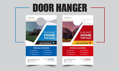 Real Estate House Door Hanger branding design door hanger graphic design home for sale product design real estate social media