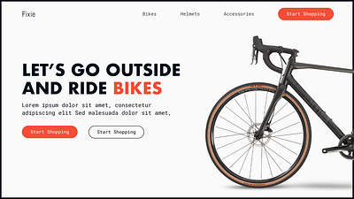 UI design - Home page for bike shop