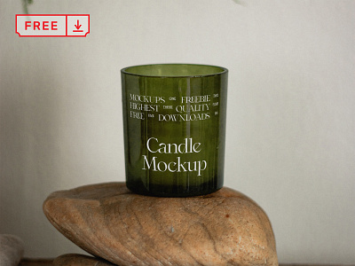 Free Candle on Stone PSD Mockup branding candle design download free freebie identity logo mockup psd stationery template typography