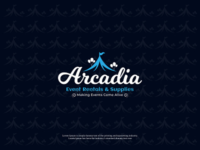 Arcadia Event Rental Service Logo Design awesome logo birthday branding business business logo cheerful creative logo entertainment tent event folding graphic design happiness logo logotype modern logo party logo rental service logo
