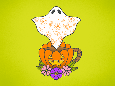 Pumpkin Spice autumn coffee fall flash ghost halloween illustration jack o lantern psl pumpkin spice tattoo