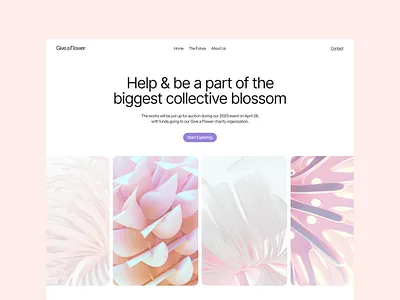 Give A Flower - Website Concept ai charitable charity clean design flower flowers nft organization ui ux web design website