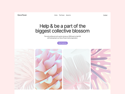 Give A Flower - Website Concept ai charitable charity clean design flower flowers nft organization ui ux web design website