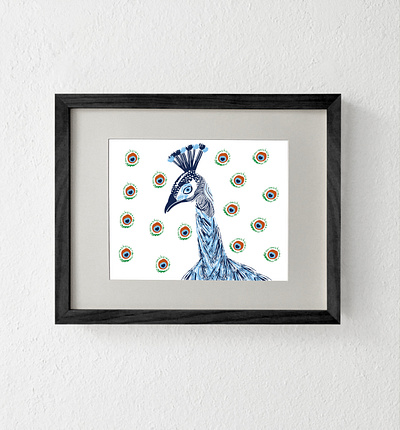 Peacock art print art print bird print design graphic design illustration peacock wall art