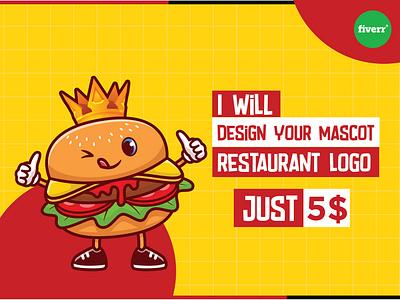 I will Design your mascot restaurant logo cartoon food food design graphic design illustration logo mascot