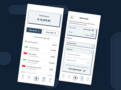 Wallet UI design ui ux