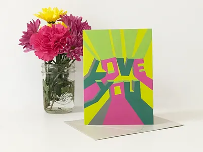 Love You card design graphic design greeting card illustration love you