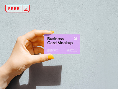 Free Business Card in Women Hand Mockup branding business card design download free freebie identity logo mockup psd template typography