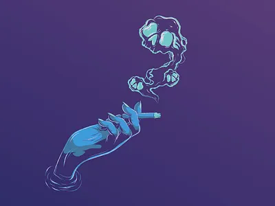 Smoking At Night art cigarette creative creative design dark design digital art graphic design hand illustration night smoke smokeing tattoo vector