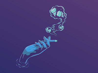 Smoking At Night art cigarette creative creative design dark design digital art graphic design hand illustration night smoke smokeing tattoo vector