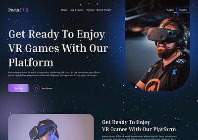 VR - Landing Page figma gamers gaming landing page ui uiux virtual reality vr