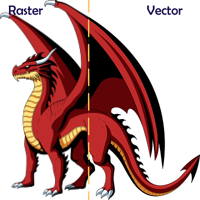 Dragon Raster To Vector design graphic design illustration illustrator minimalist ui ux vector