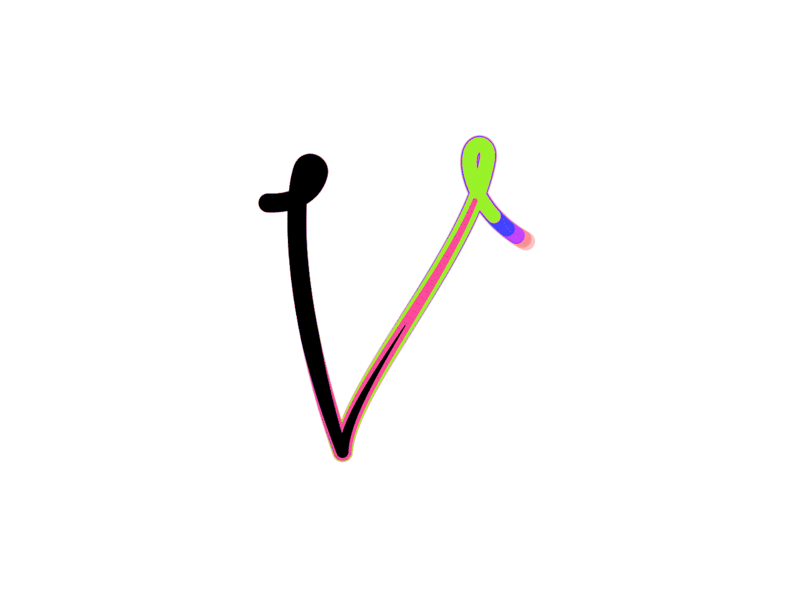 V, As I write it (sometimes!) adobe illustrator animation design illustration letter v minimal typography typography animation