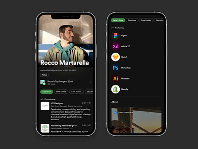 Spotify Interactive Resume app concept design prototype spotify ui ux design