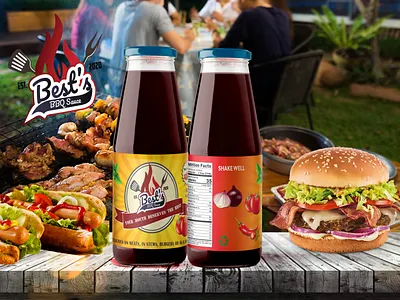 BBQ SAUCE LABEL 3d bbq sauce bottle branding design graphic design illustration label logo motion graphics product label