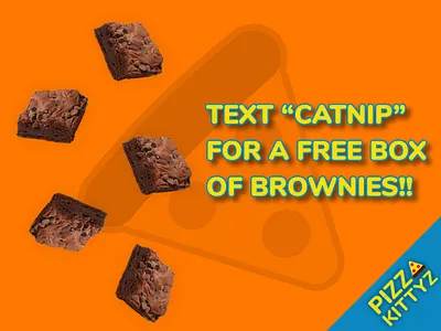 Pizza Kittyz Brownie Ad! ad advertisement advertising brand branding brownie brownies cat cats creative design dessert flyer fun graphic design kitties kitty logo poster vector