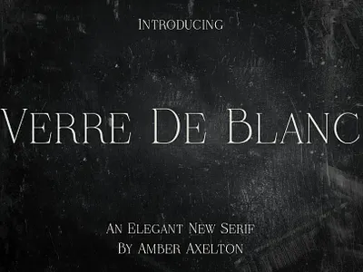 Verre De Blanc Typeface branding elegant elegant serif font font design graphic design package design serif type design typeface typeface design