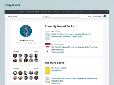 Daily UI 006 User Profile dailyui design ui ux web design