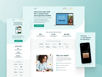 💡 Quiz Building Software – SaaS Landing Page & Ad Design beauty cosmetics graphic design landing page saas web