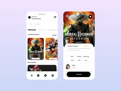 Gaming App app branding design desing gaming mobile typography ui user interface ux