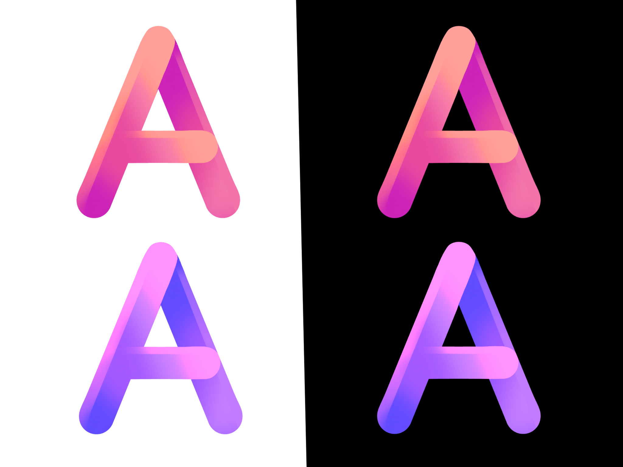 Example of Letter A Logo With Gradient