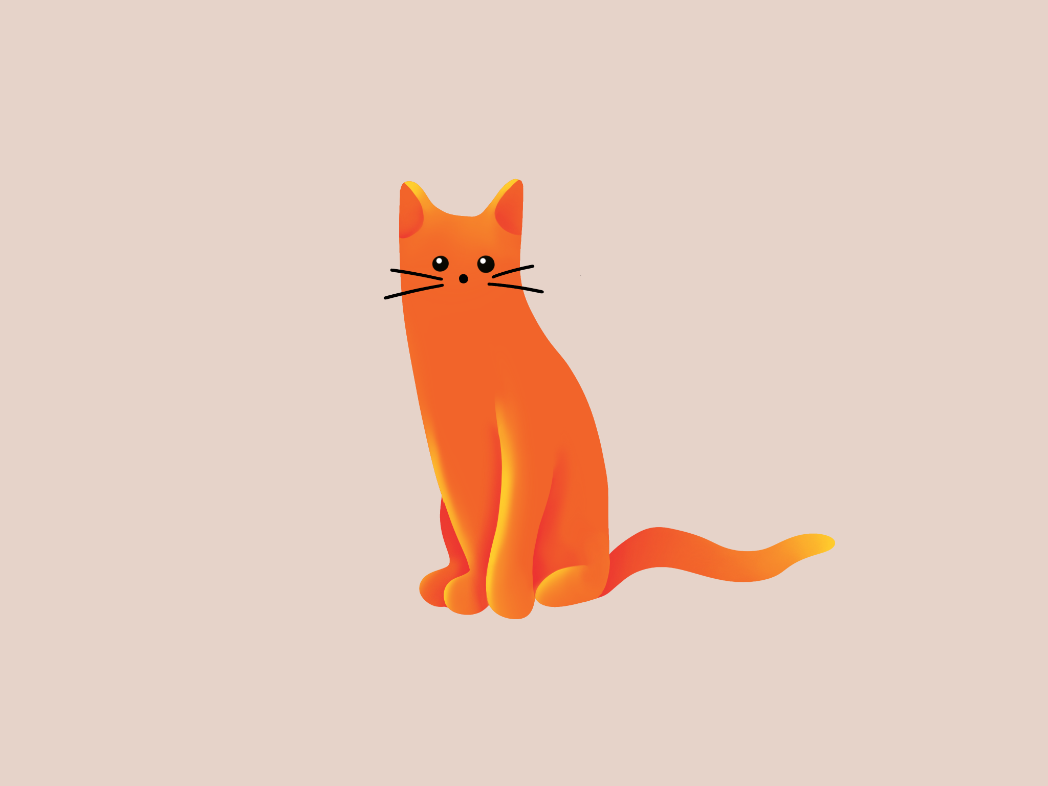 Example of Red Cat Logo/Icon with Gradient