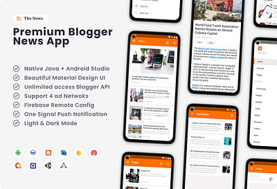 The News - Premium Blogger News App android android ui blogger material design materialdesign mobile ui news news app ux design