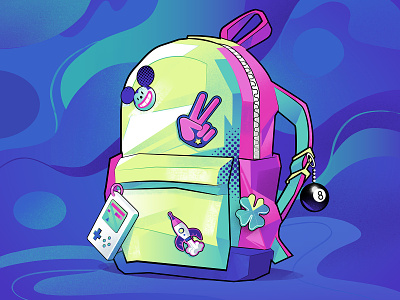 Backpack Series 🎒 ✌️ backpack illustration lifestyle patches rucksuck student style trekking