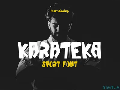 Karateka - Sport Font action artwork branding design envato exercise fight font health karate kungfu movie practice stance style training