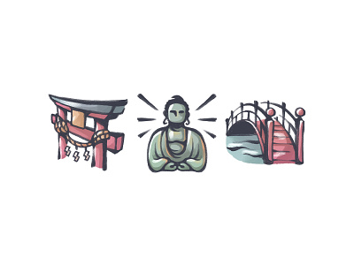 Japanese Architecture architecture bridge buddha building design great icon illustration japan japanese shrine